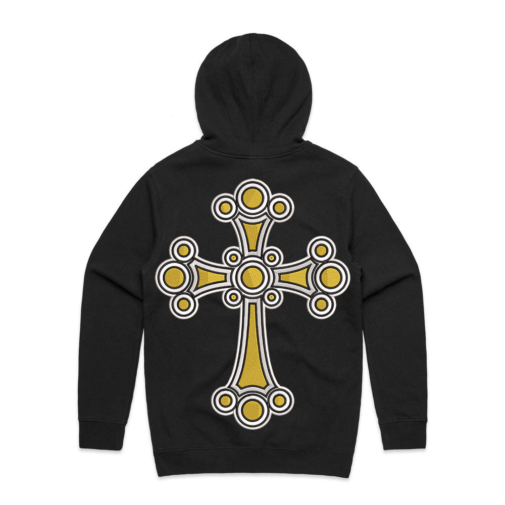 The Jeweled Cross Black Men's Hoodie