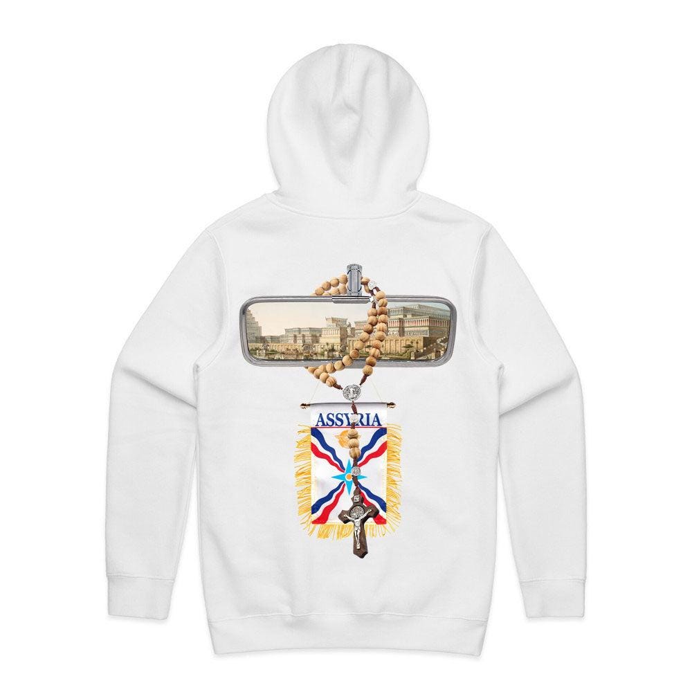Assyrian Old Skool White Men's Hoodie